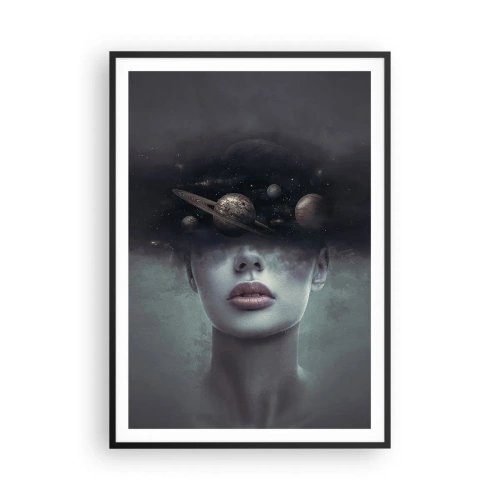 Affisch i svart ram - Och planeterna blir galna... - 70x100 cm