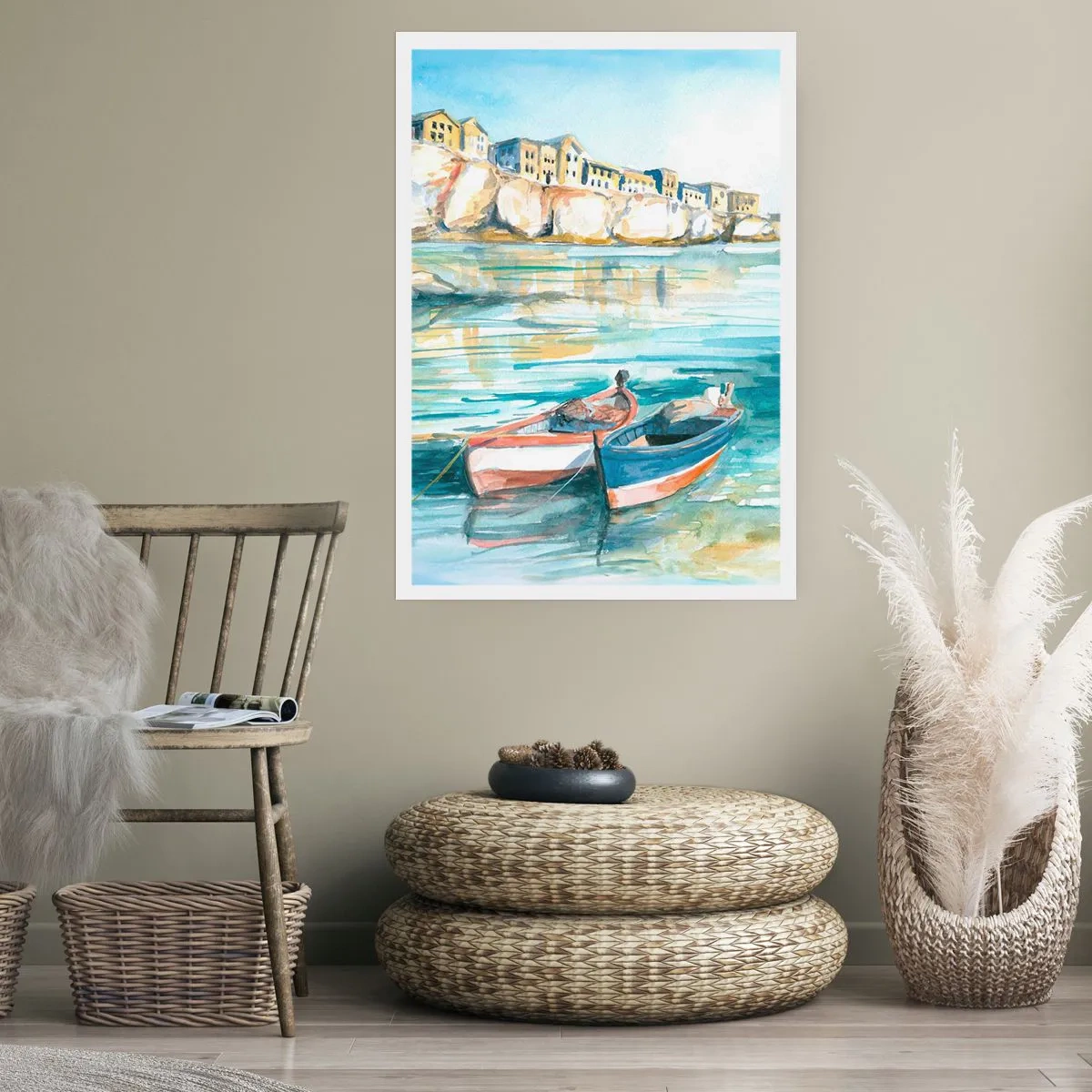 Affisch - Landskap i azurblått - 61x91 cm