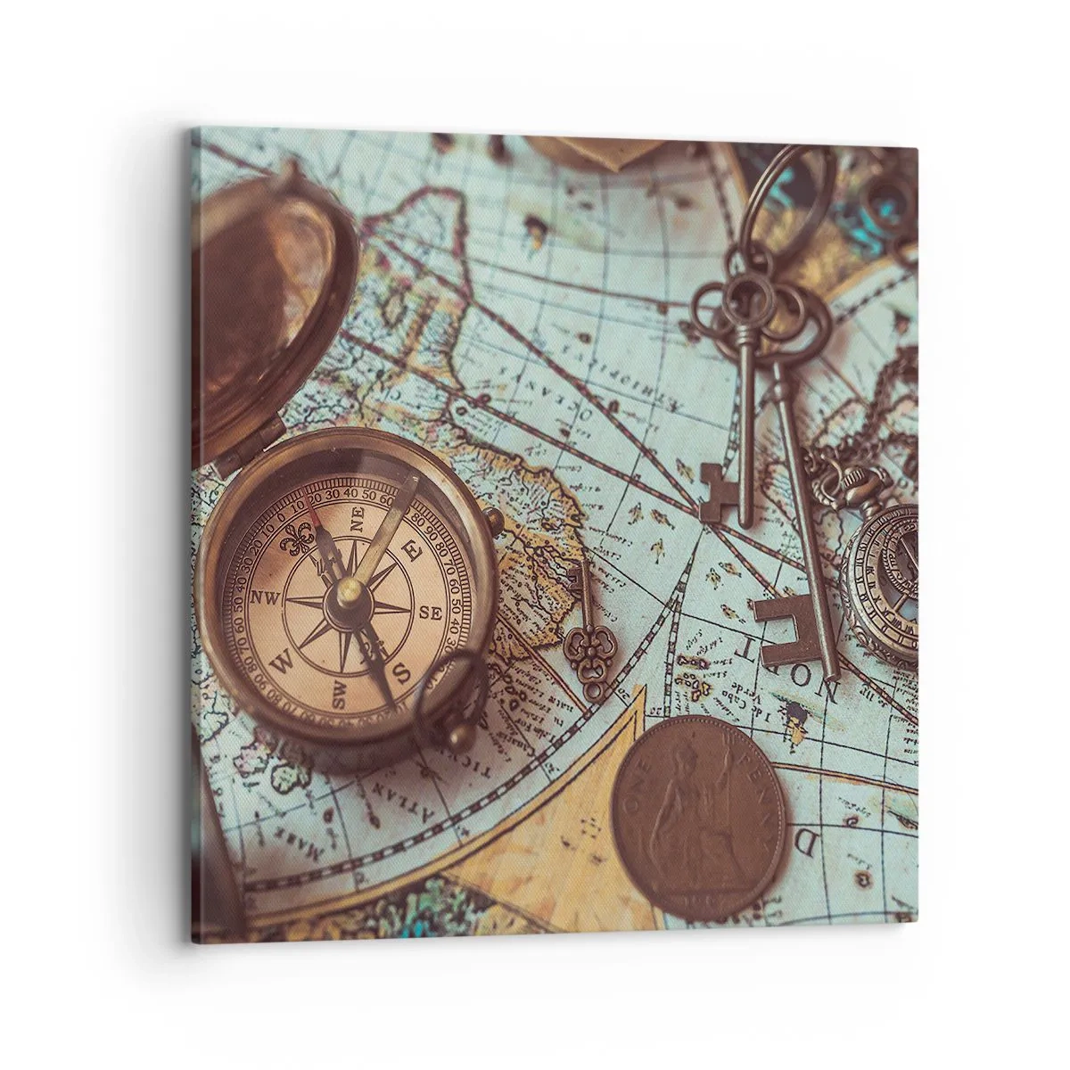 Canvastavla - Bild på duk - För äventyrare - 70x70 cm