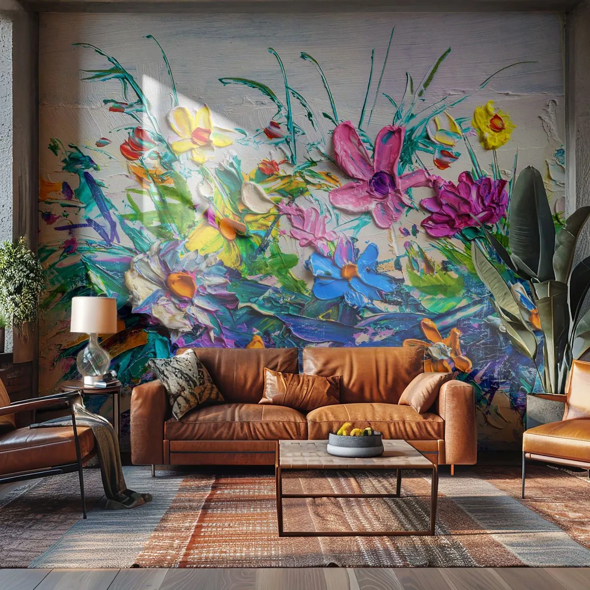 Fototapet Premium Canvas - Icke stilleben - Blommor, Blombukett, Trädgård - 250x175 cm