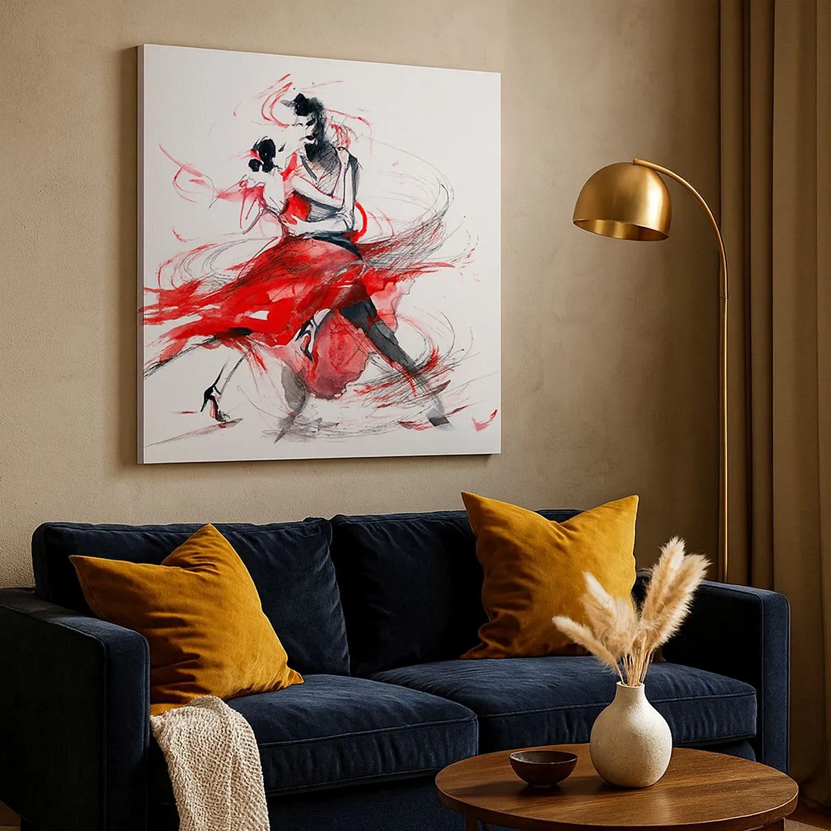 Canvastavla - Bild på duk - Tango - passionens rytm - 30x30 cm