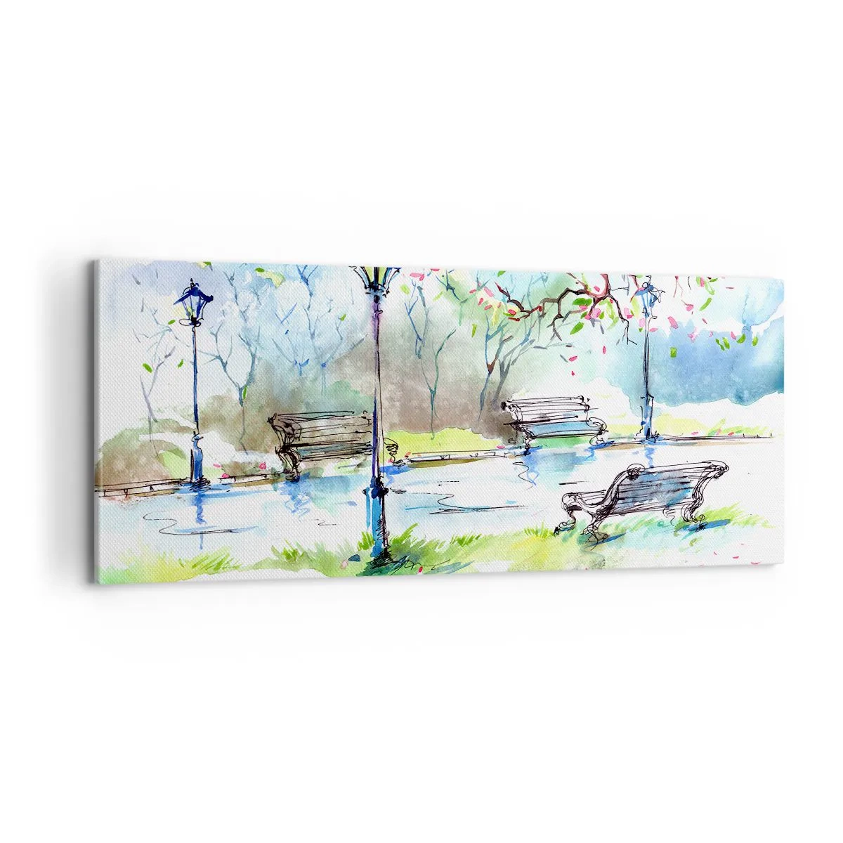 Canvastavla - Bild på duk - Parktystnadens charm - 100x40 cm