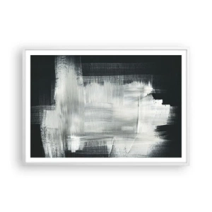 Affisch i vit ram - Vävd av det vertikala och horisontella - 100x70 cm