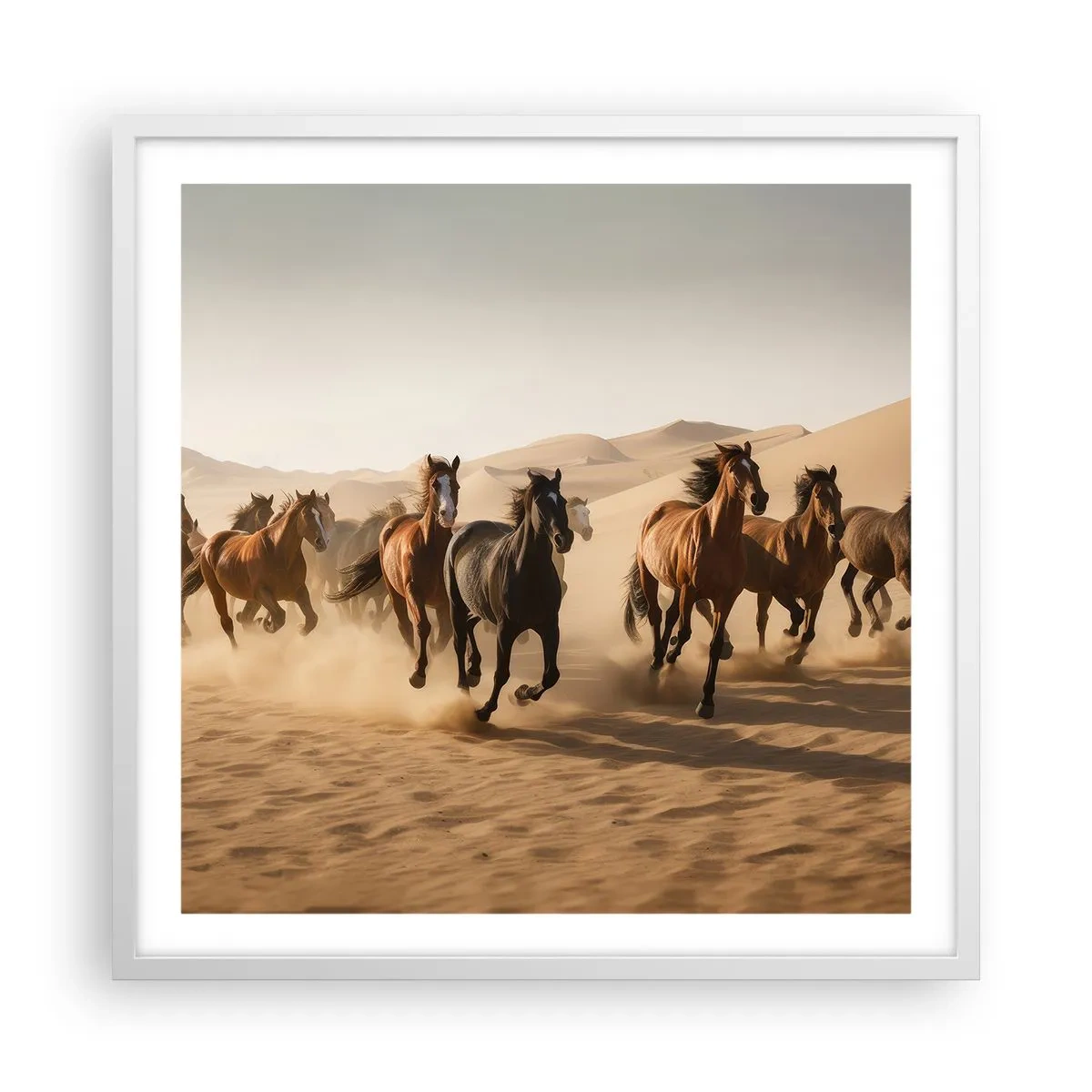 Affisch i vit ram - Fri som vinden - 60x60 cm