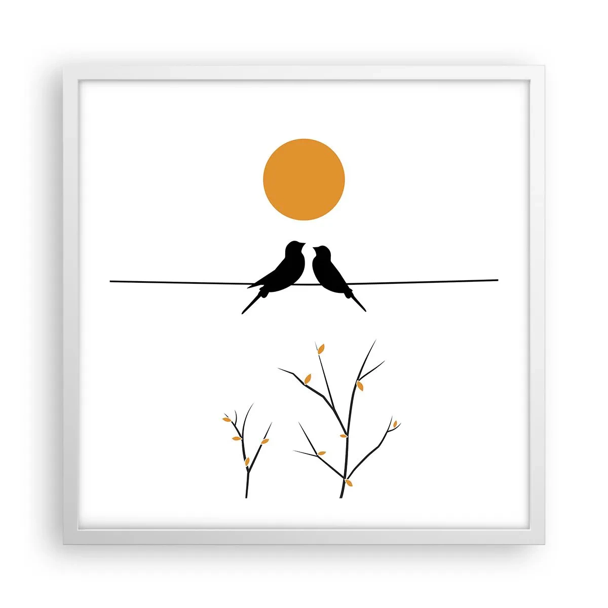 Affisch i vit ram - Näktergalens kväll - 50x50 cm