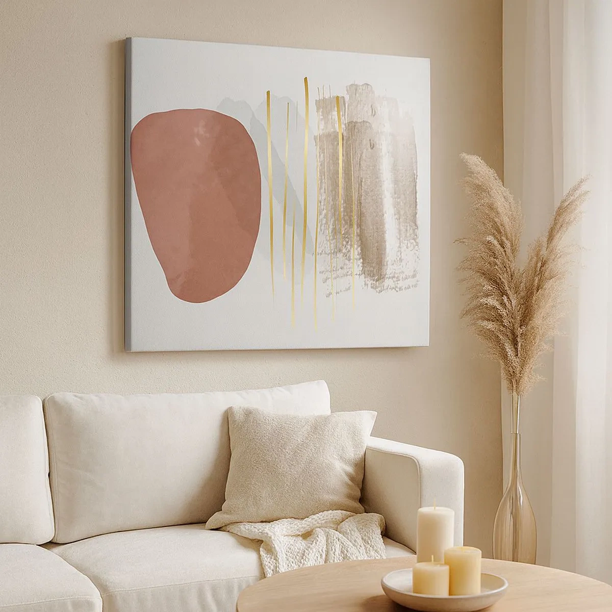 Canvastavla - Bild på duk - Abstrakt pelargång - 30x30 cm