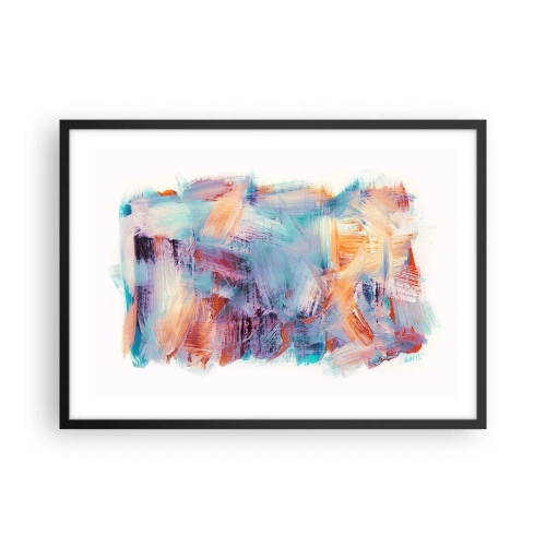 Affisch i svart ram - Färgglad röra - 70x50 cm