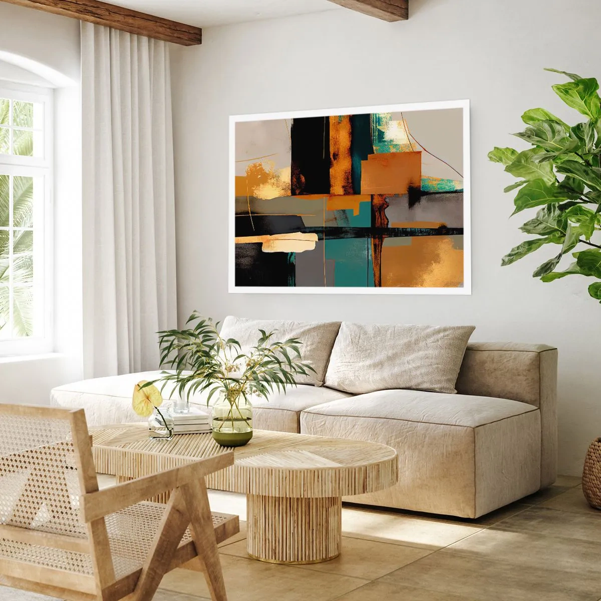 Affisch - Abstraktion - ljus och skugga - 70x50 cm