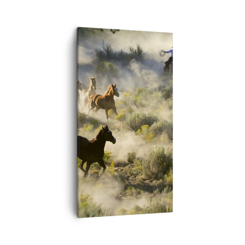 Canvastavla - Bild på duk - Tävlande - frihet eller manlig styrka? - 45x80 cm