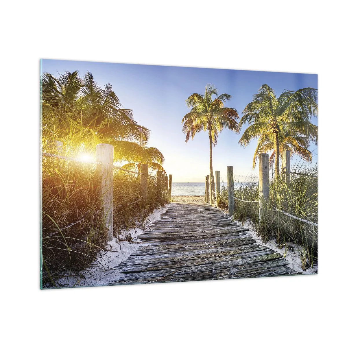 Glastavla - Bild på glas - Raka vägen till paradiset - 100x70 cm