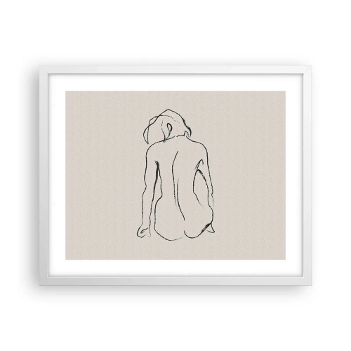Affisch i vit ram - Naken flicka - 50x40 cm