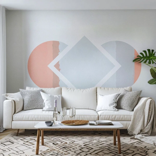 Självhäftande Fototapet Deluxe Sticker - Situationen är klar - Abstraktion, Bit, Minimalism - 350x256 cm