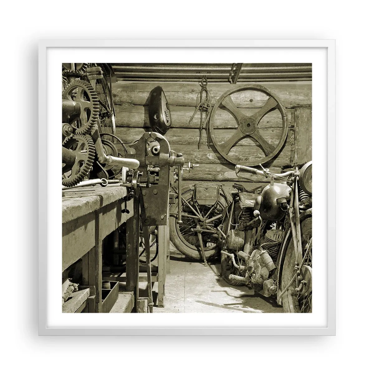 Affisch i vit ram - I onkel Lasses skjul - 60x60 cm