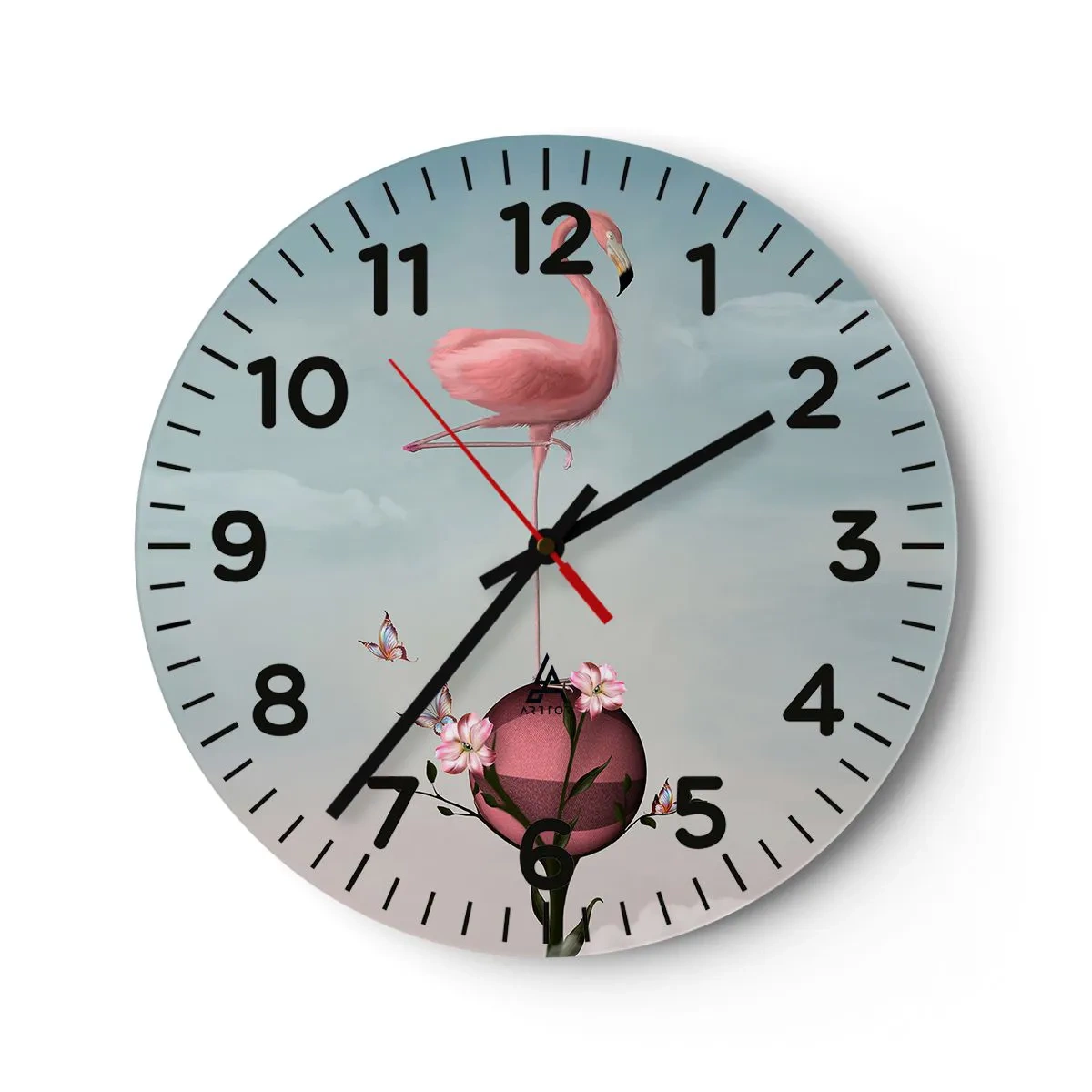 Väggklocka - Klocka på glas - Basketbollens allegori - 30x30 cm