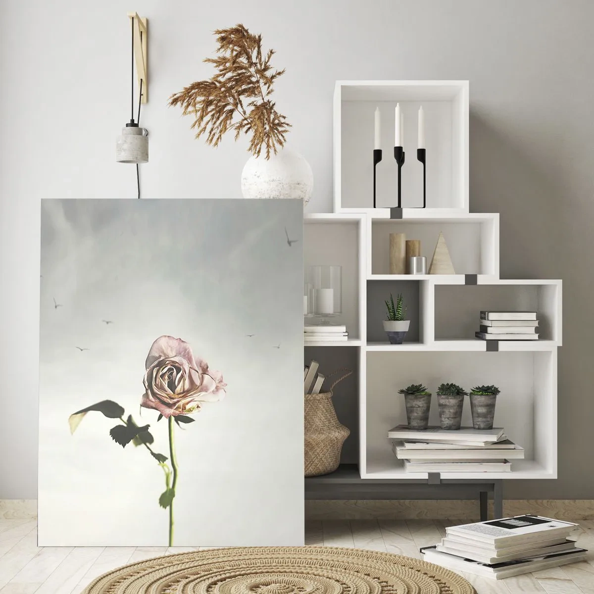 Glastavla - Bild på glas - Vårens välkomst - 50x70 cm