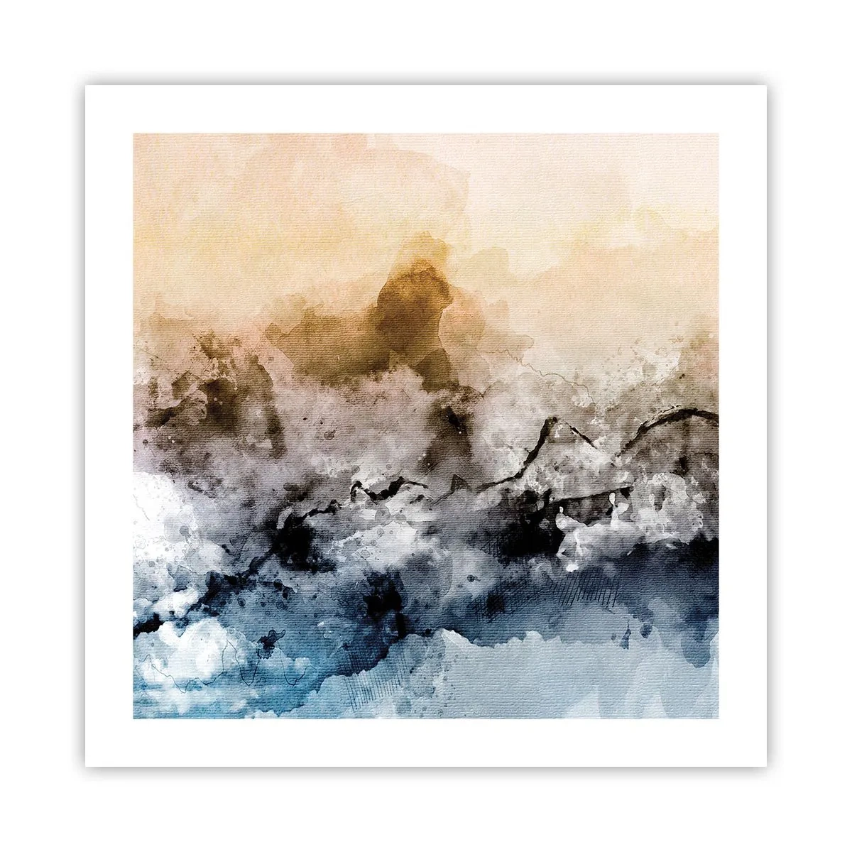 Affisch - Dränkta i dimman - 50x50 cm