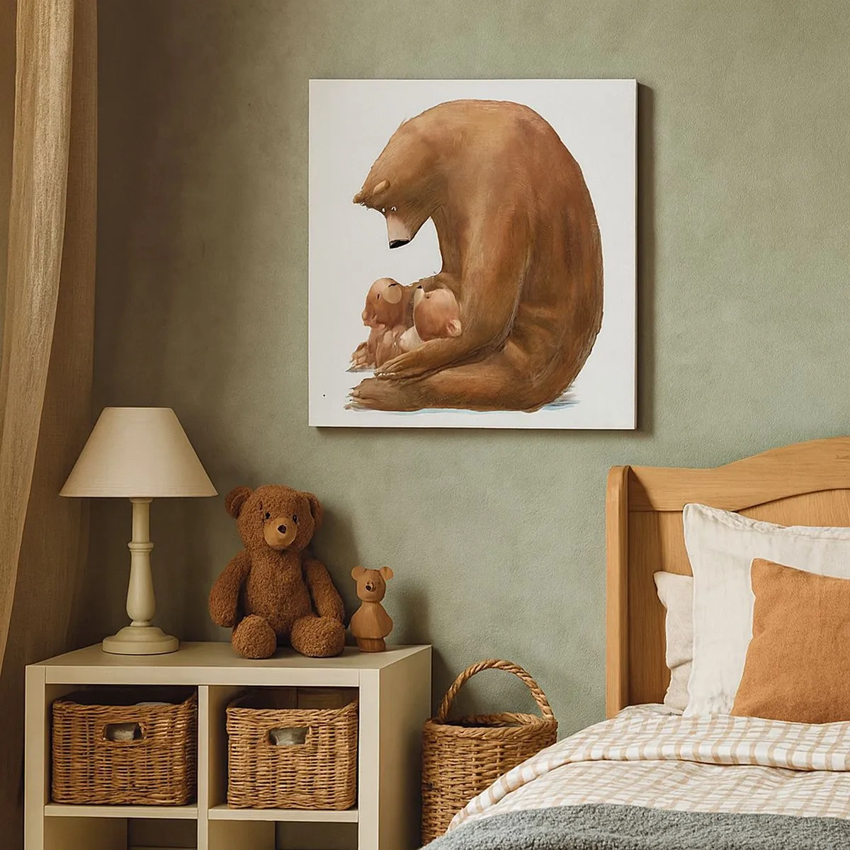 Canvastavla - Bild på duk - Söta drömmar, barn - 30x30 cm