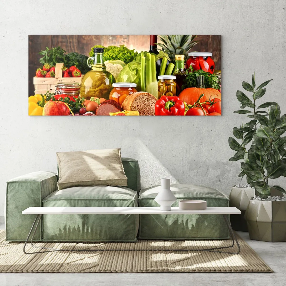 Glastavla - Bild på glas - Rökt, ugnstekt, marinerad - 120x50 cm