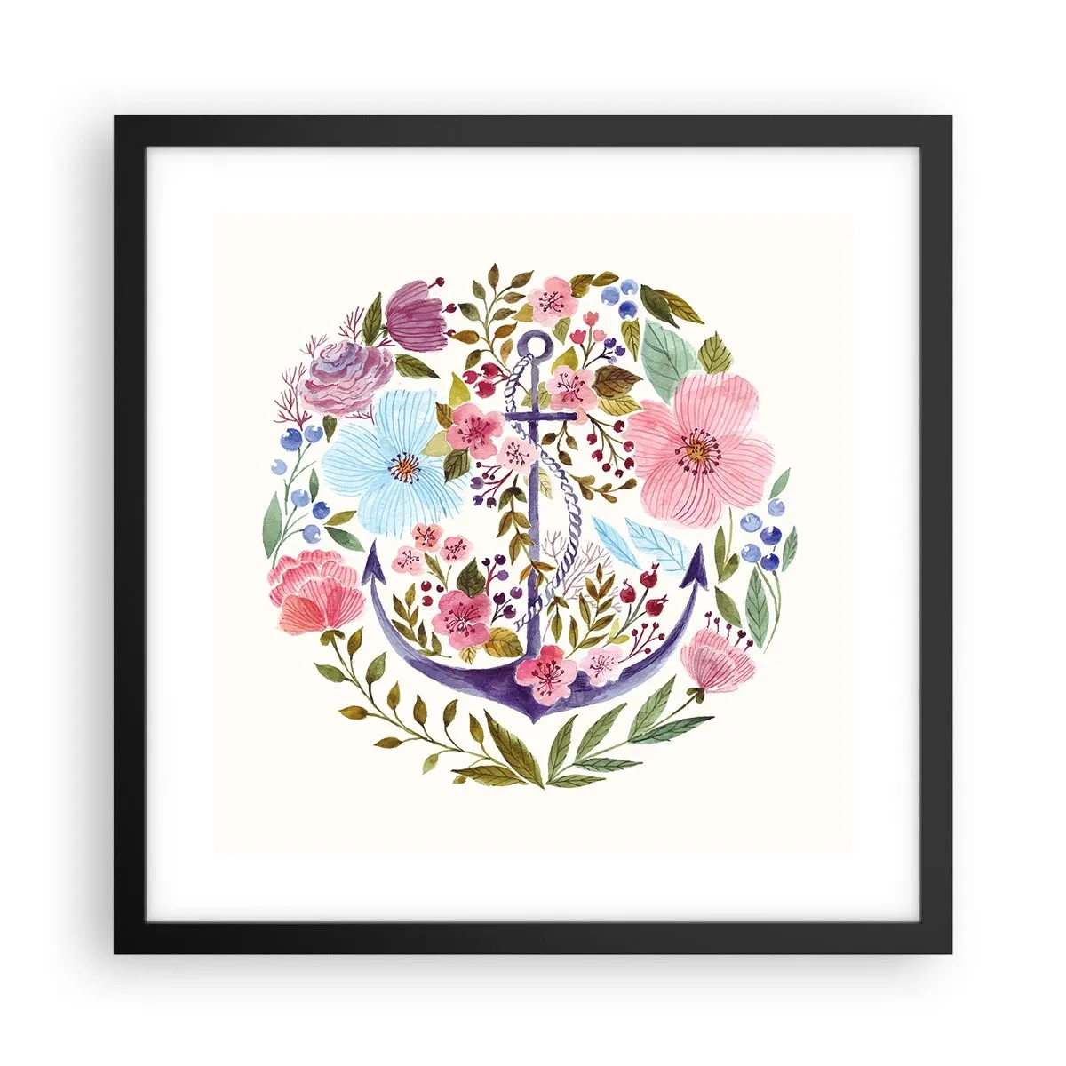 Affisch i svart ram - En seglares goda sömn - 40x40 cm