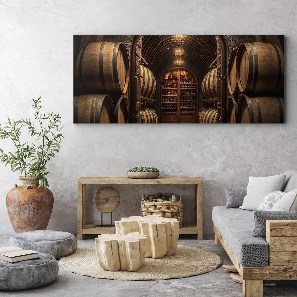 Canvastavla - Bild på duk - Stämningsfull källare - 100x40 cm