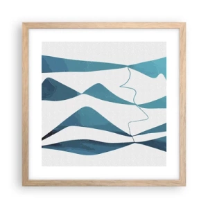 Affisch i ram av ljusek - Abstraktion: en turkos förening - 40x40 cm