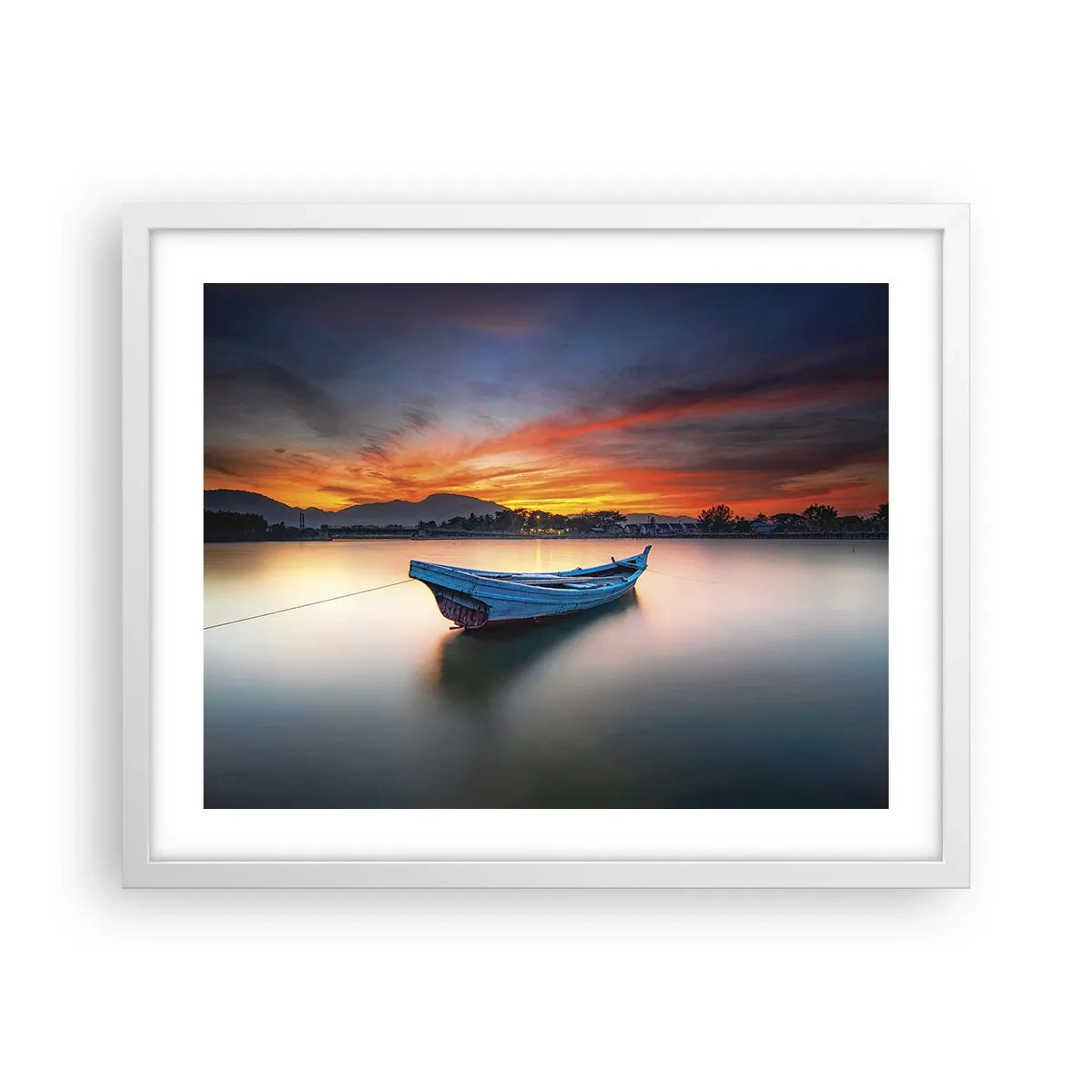 Affisch i vit ram - Det kommer en god natt - 50x40 cm