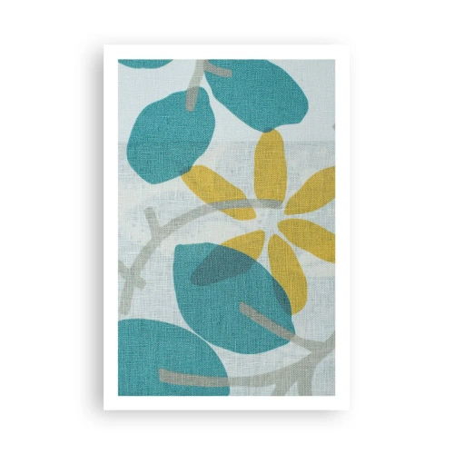 Affisch - Bland azurblå blad - 61x91 cm