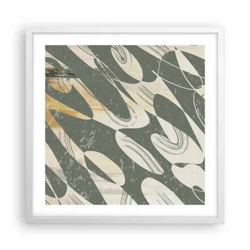 Affisch i vit ram - Rytmisk abstraktion - 50x50 cm