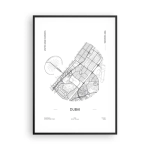 Affisch i svart ram - Dubais anatomi - 70x100 cm