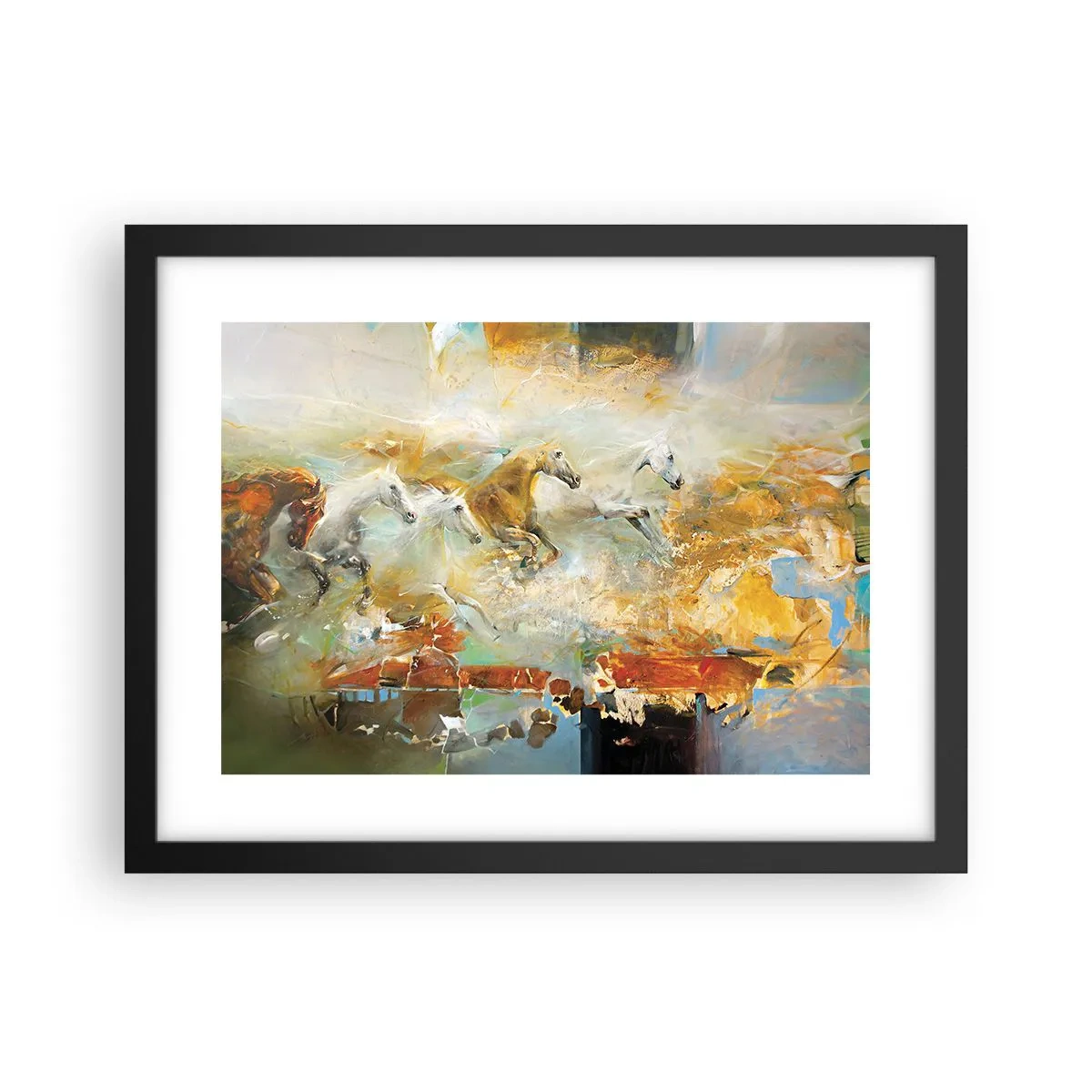 Affisch i svart ram - Galopp genom ljuset - 40x30 cm