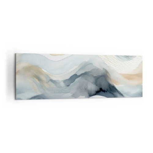 Canvastavla - Bild på duk - Snöig och dimmig abstraktion - 160x50 cm