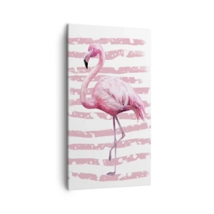 Canvastavla - Bild på duk - Med värdighet trots i rosa färg - 45x80 cm