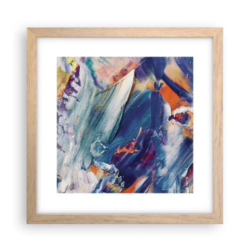 Affisch i ram av ljusek - Färgkaos - 30x30 cm