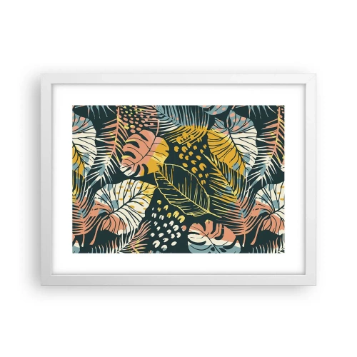 Affisch i vit ram - Lövfantasi - 40x30 cm