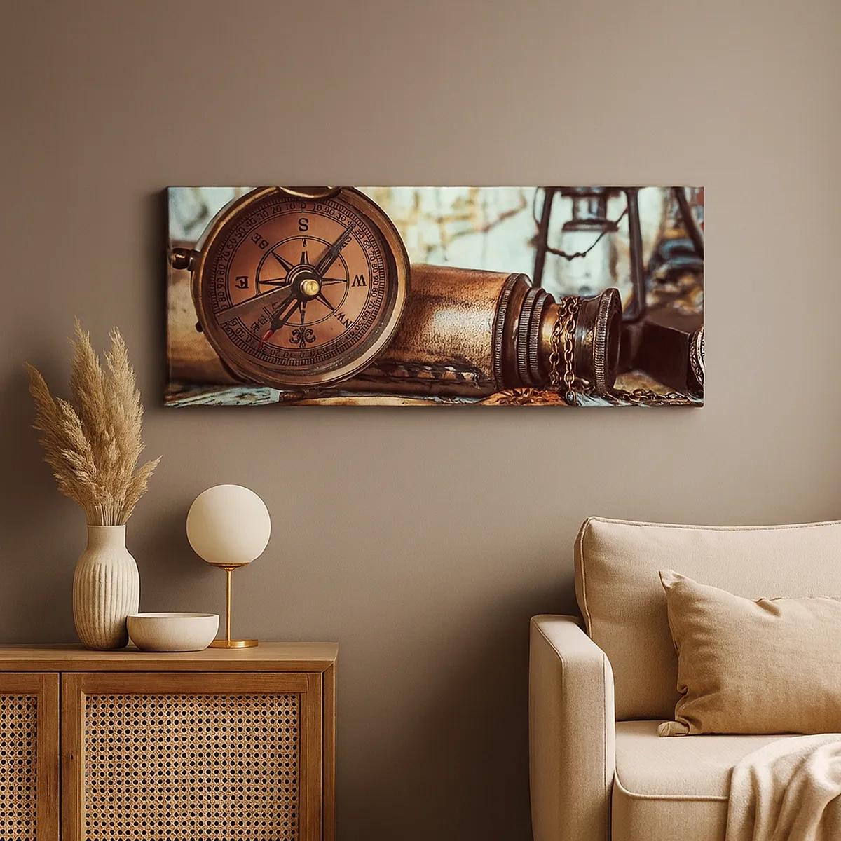 Canvastavla - Bild på duk - Piratäventyret i Karibien väntar - 30x30 cm