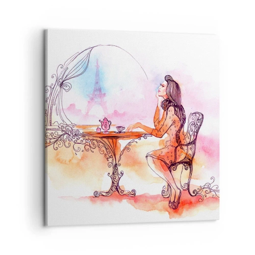 Canvastavla - Bild på duk - Paris stil - 50x50 cm