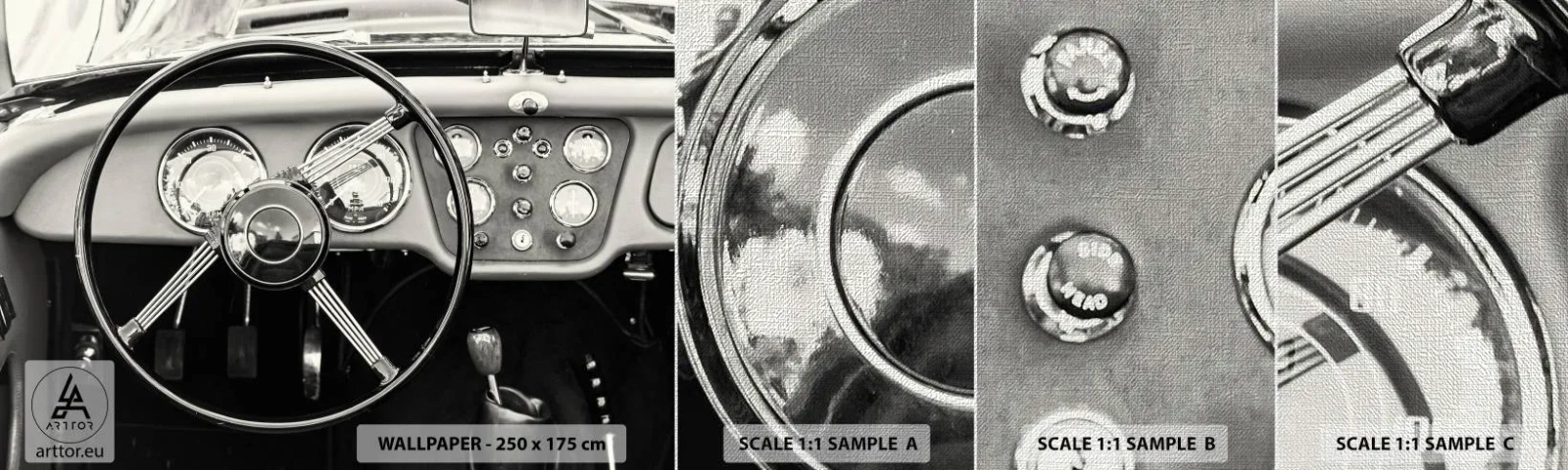 Provbit av fototapet Premium Canvas - Samlarens dröm - Bil, Årgång, Bil - 100x30 cm