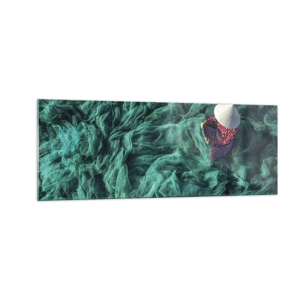 Glastavla - Bild på glas - I nätens hav - 140x50 cm
