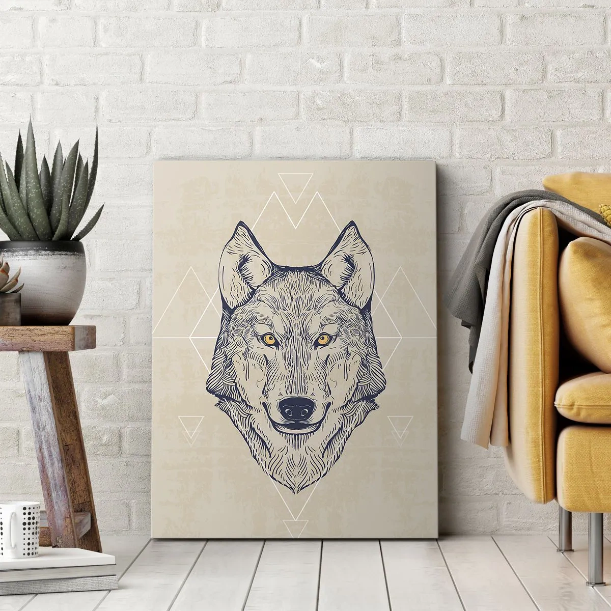 Canvastavla - Bild på duk - Alfa med genomborrande blick - 70x100 cm