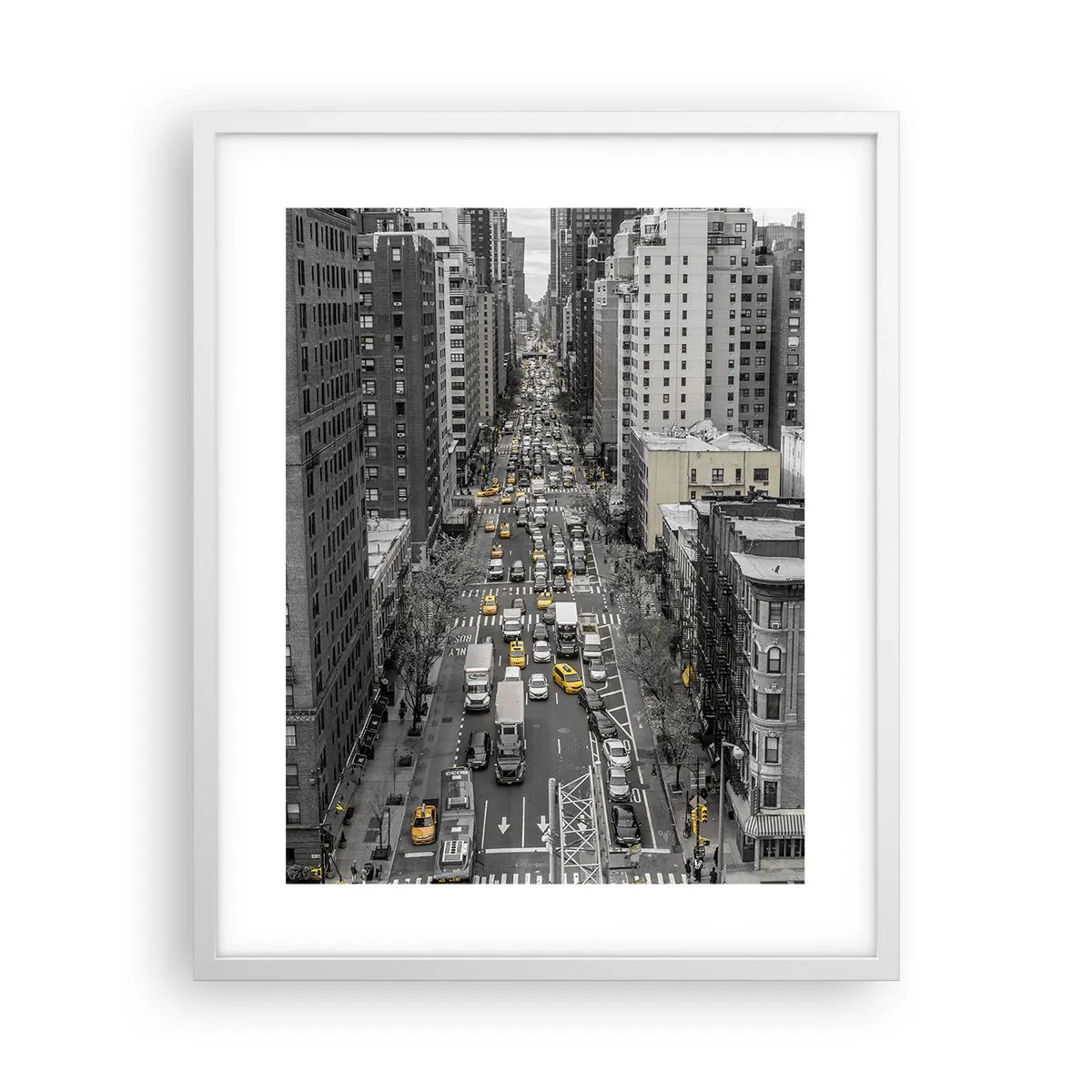 Affisch i vit ram - Livet i New York - 40x50 cm