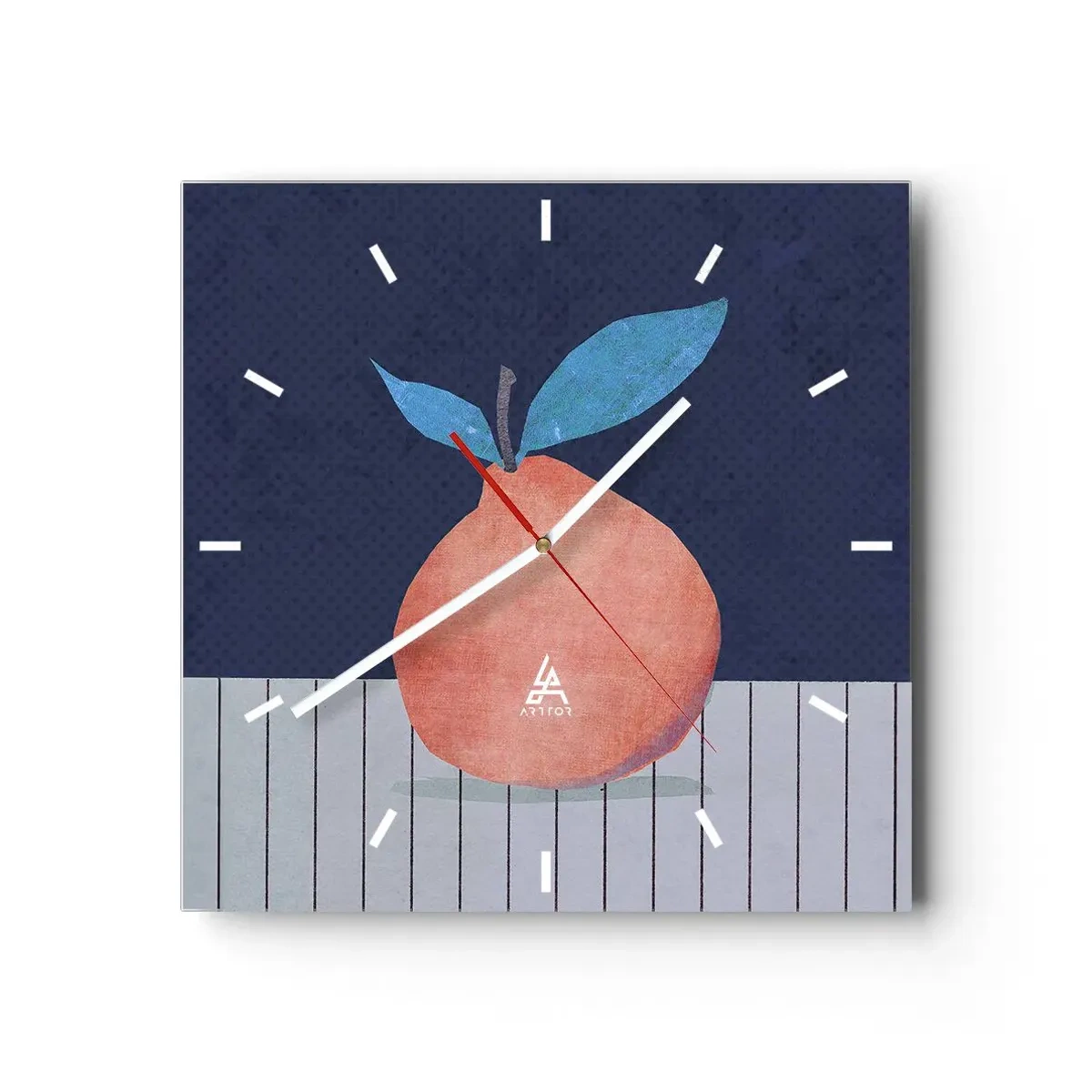 Väggklocka - Klocka på glas - Konvexitet och planhet - 40x40 cm