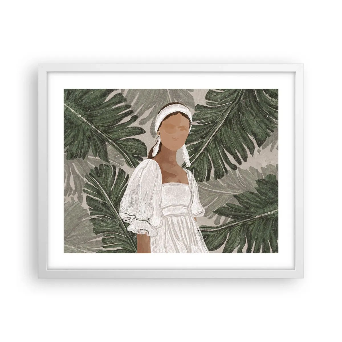 Affisch i vit ram - Exotiskt porträtt - 50x40 cm