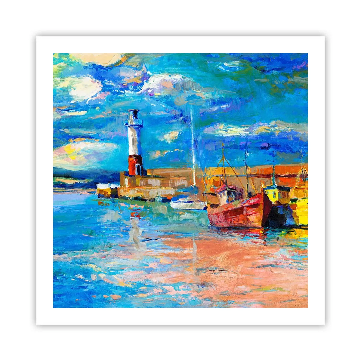 Affisch - Eftermiddag i regnbågsviken - 60x60 cm