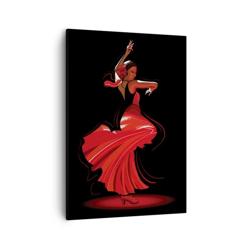 Canvastavla - Bild på duk - Flamencos brinnande anda - 50x70 cm
