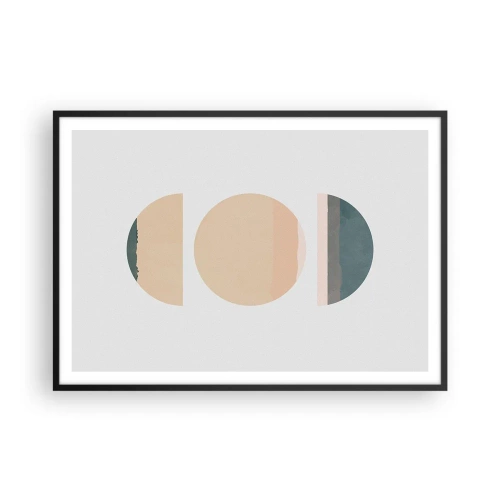 Affisch i svart ram - Hjul efter hjul - 100x70 cm