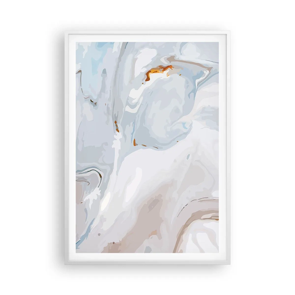 Affisch i vit ram - Utbuktande vithet - 70x100 cm