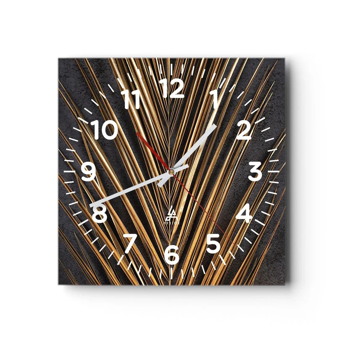 Väggklocka - Klocka på glas - Tropikens guld - 40x40 cm