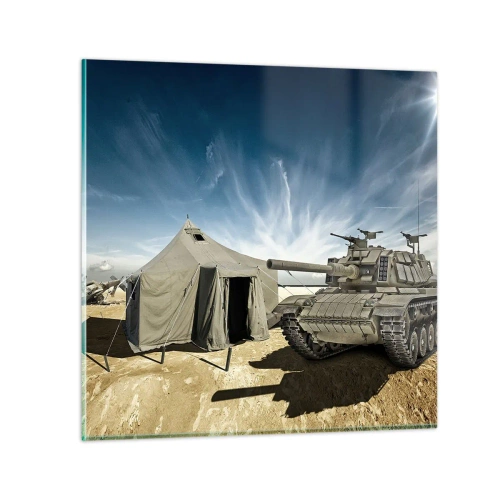 Glastavla - Bild på glas - Militär dröm - 30x30 cm