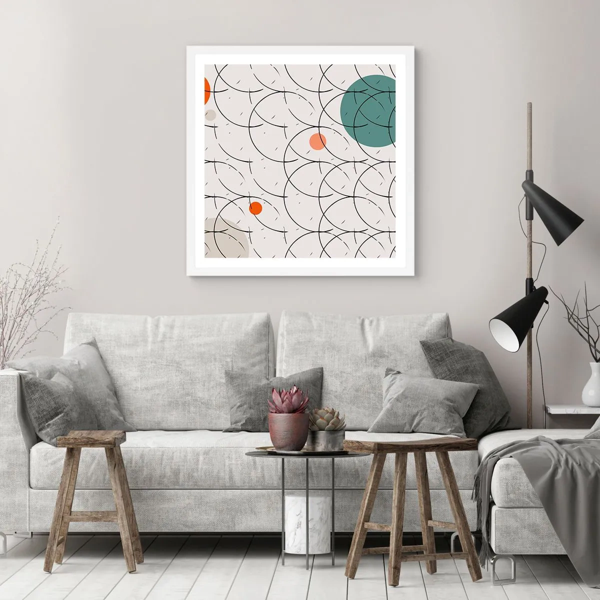 Affisch i vit ram - I popkonstens anda - 60x60 cm