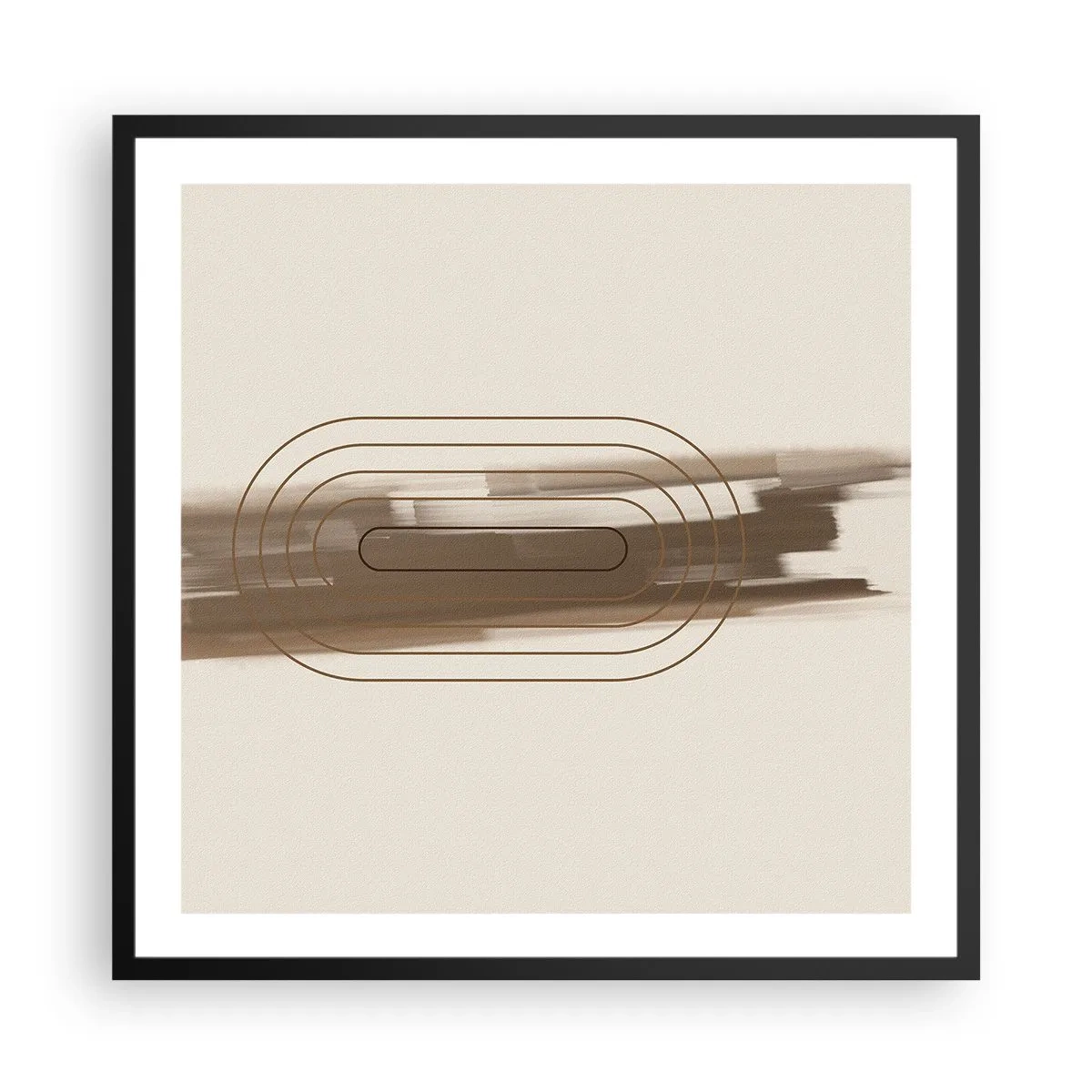 Affisch i svart ram - Grå blåst - 60x60 cm